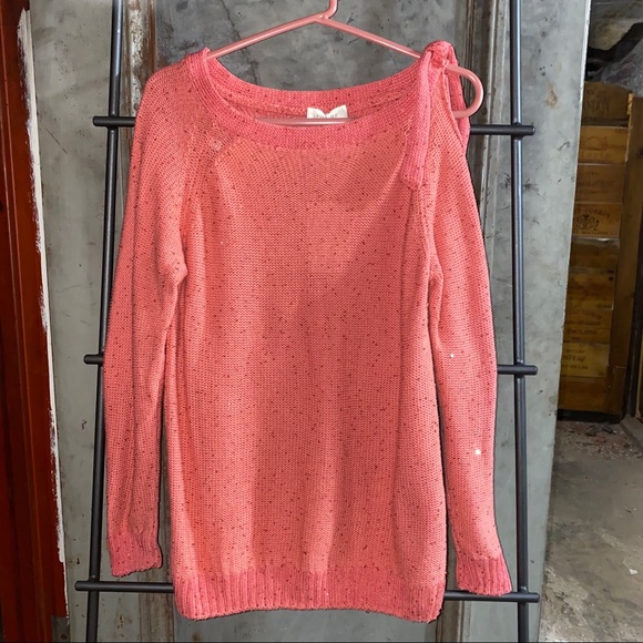 Panicale Coral Sequins Wool Silk Cashmere Sweater - Picture 1 of 8